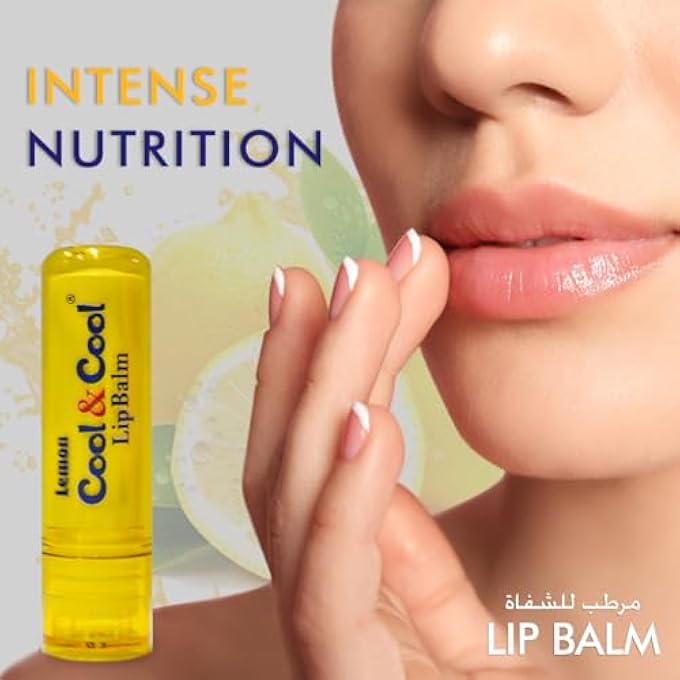 Cool & Cool LEMON LIP BALM - INTENSE NUTRITION,BEES WAX,VITAMIN-E,SHEA BUTTER, MINERAL OIL FREE,MADE IN GERMANY - 4.6G - Image 4